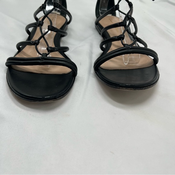 Gianvito Rossi Black Leather Strappy tie up wrap up sandal size 7 - Picture 6 of 10